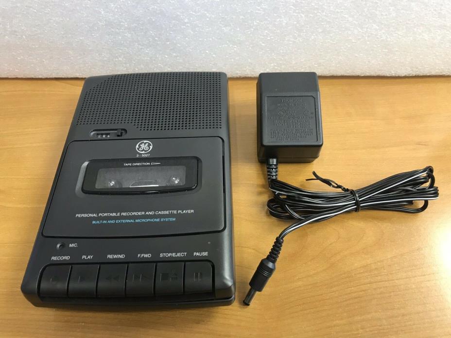 GE General Electric 3-5027A Cassette Tape Tabletop Recorder Player,Power Adapter