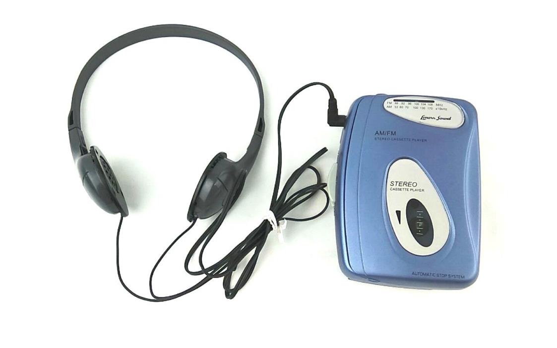 Lenoxx Sound 919 Blue Portable Cassette Player  W/ AM/FM Radio & Headphones