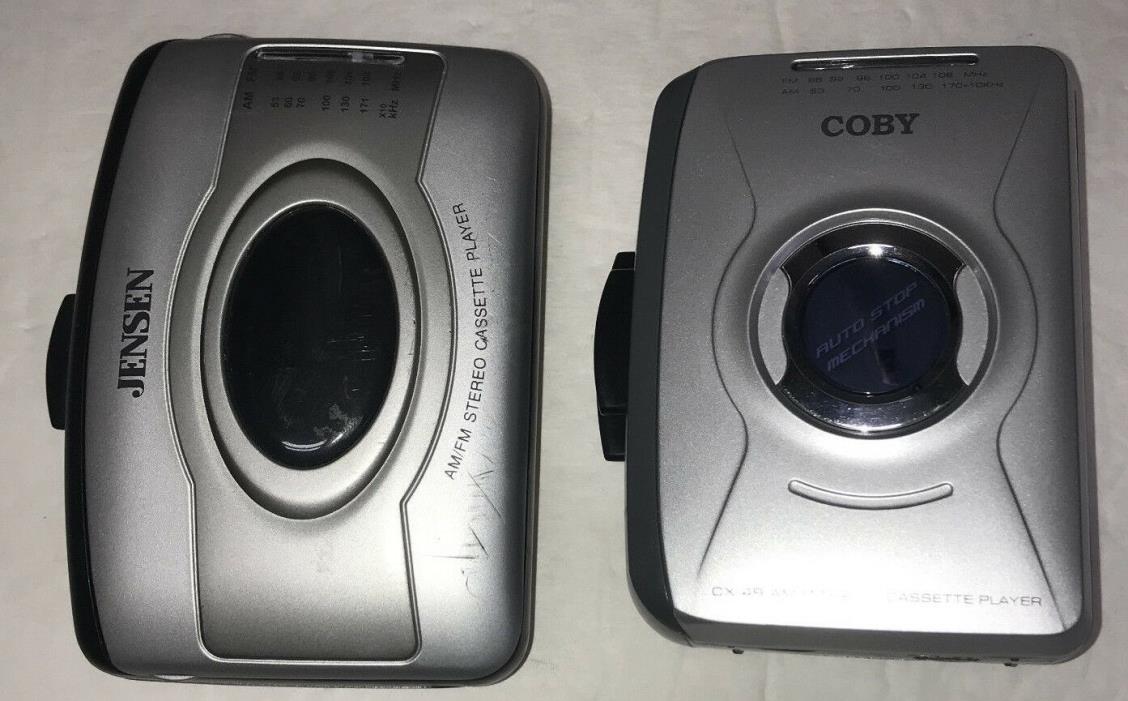 Coby Jensen Portable Cassette Tape Players CX-49 SCR-60 AM/FM Radio - for parts