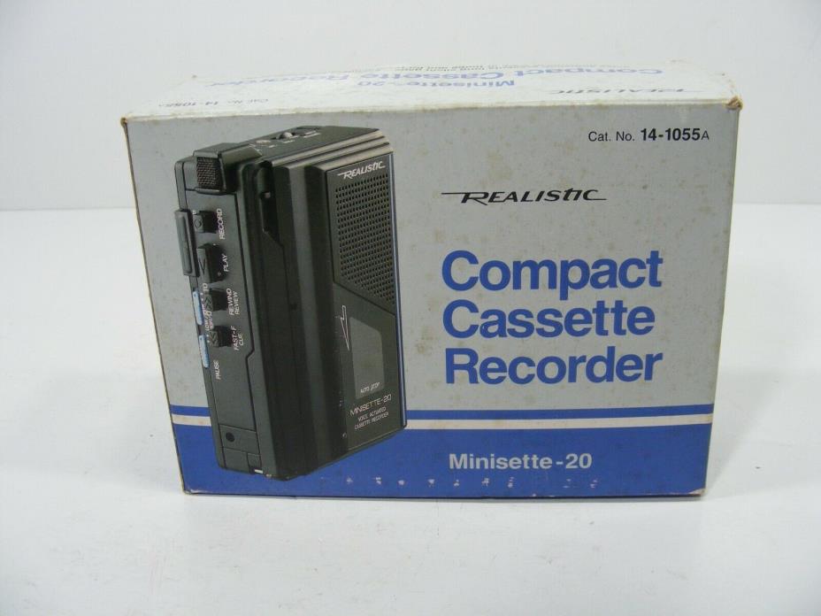 Vintage Realistic Compact Cassette Minisette-20 Cat No 14-1055 NOS