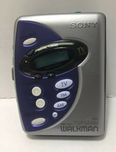 Vintage Sony WALKMAN WM-FX277 Portable TV / AM / FM Stereo Mega Bass Tape Player