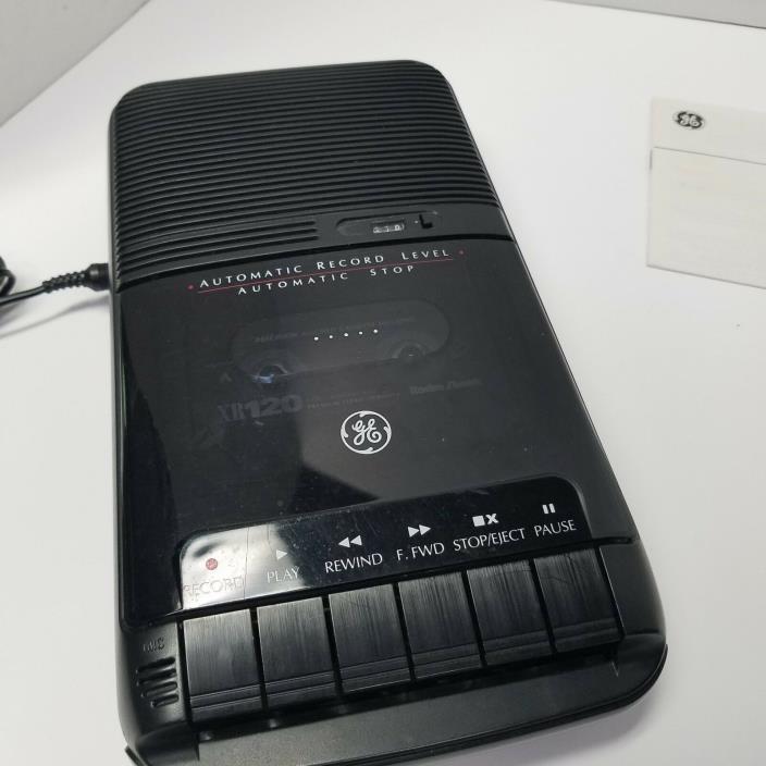 GE Portable Cassette Recorder Model 3-5025 W/AC Adapter & Guide Video Below