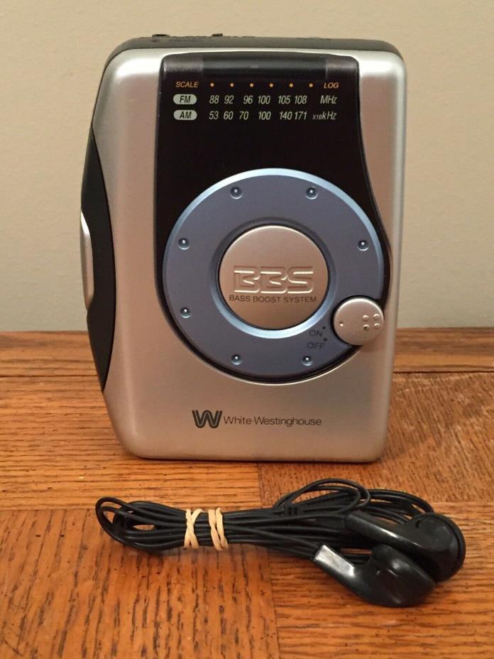 White-Westinghouse WCS-12330 AM/FM Stereo Radio Cassette Player w/ Ear Buds