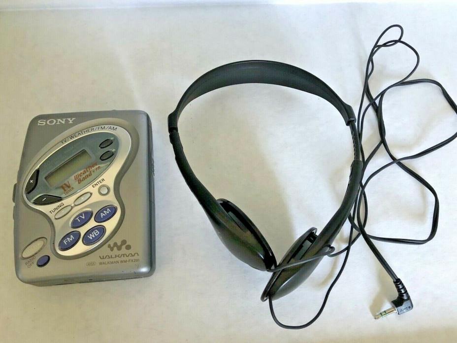 Sony Walkman WM-FX281 WEATHER FM AM TV  Radio Cassette Player Headphones