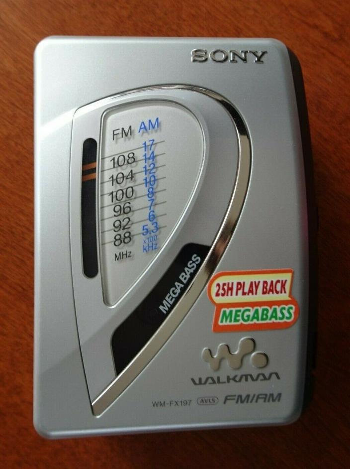 SONY WALKMAN WM-FX197 Portable Radio Cassette Player FM/AM AVLS Mega Bass Works