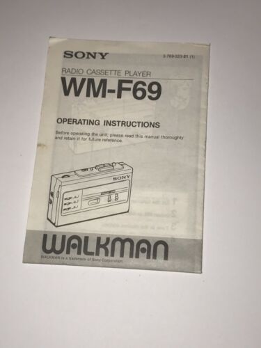 Sony Walkman WM-F69 AM FM Cassette Original Manual