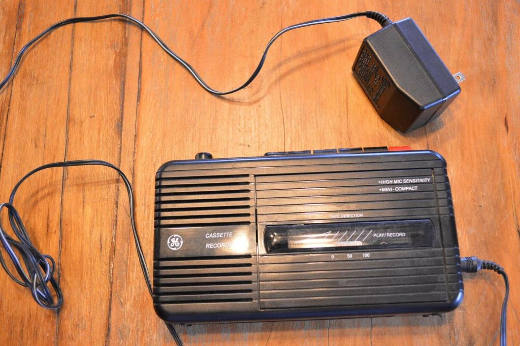 GE CASSETTE RECORDER PLAYER,MINI COMPACT,TESTED,WORKS,3-5301B,PREOWNED