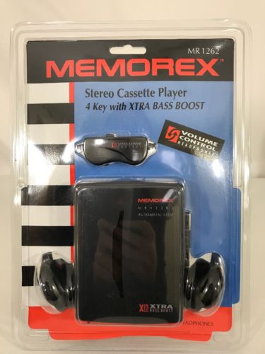 Memorex MR 1262 Xtra Bass Boost Cassette Portable Stereo With Headphones