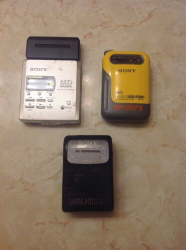 Lot Of 3 Sony WALKMAN Players For Parts Not Working
