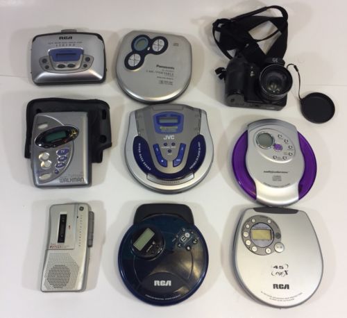 Lot of SONY Walkman Camera Portable Micro Cassette CD Players for Parts/Repair