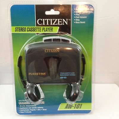 Citizen Flexstar Stereo Cassette Player With Headphones & Bass Boost NEW