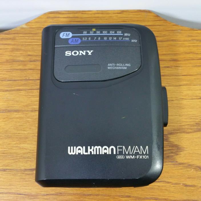 Sony Walkman WM-FX101 Cassette Player AM FM Radio Working Black Vintage NO EJECT