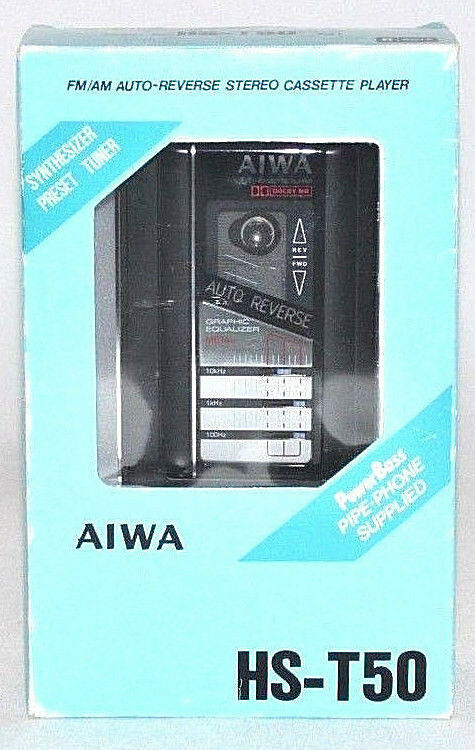 Vintage Walkman AIWA Portable Cassette Tape Player AM FM Tuner In Box HS-T50