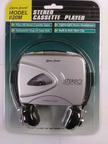 Lenoxx Sound Personal Cassette Player Stereo Headphones Model 820M Grey NEW