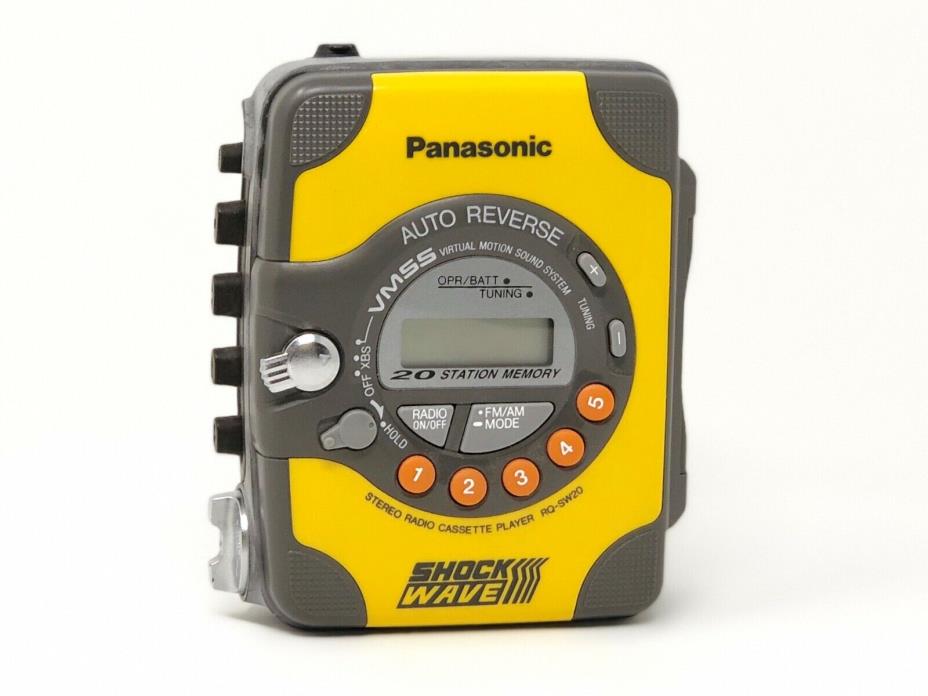 Panasonic RQ-SW20 AM/FM Cassette Shockwave Portable Walkman XBS Player Free Ship