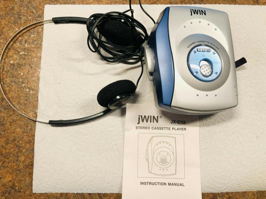 jwin Stereo Cassette Player JX-C12 Walkman w/ Earphones Working Music