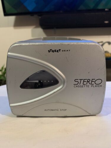 Street Beat Portable Stereo Cassette Player Walkman - Model 820M - Silver