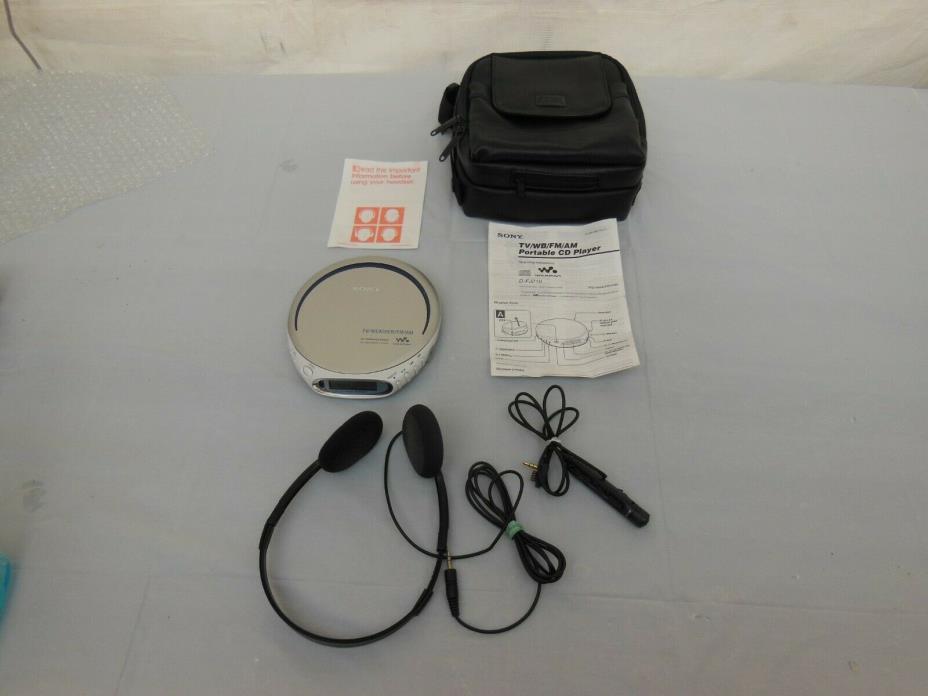 Sony D-FJ210 Weather FM AM CD Walkman with Headphones and Inline Remote