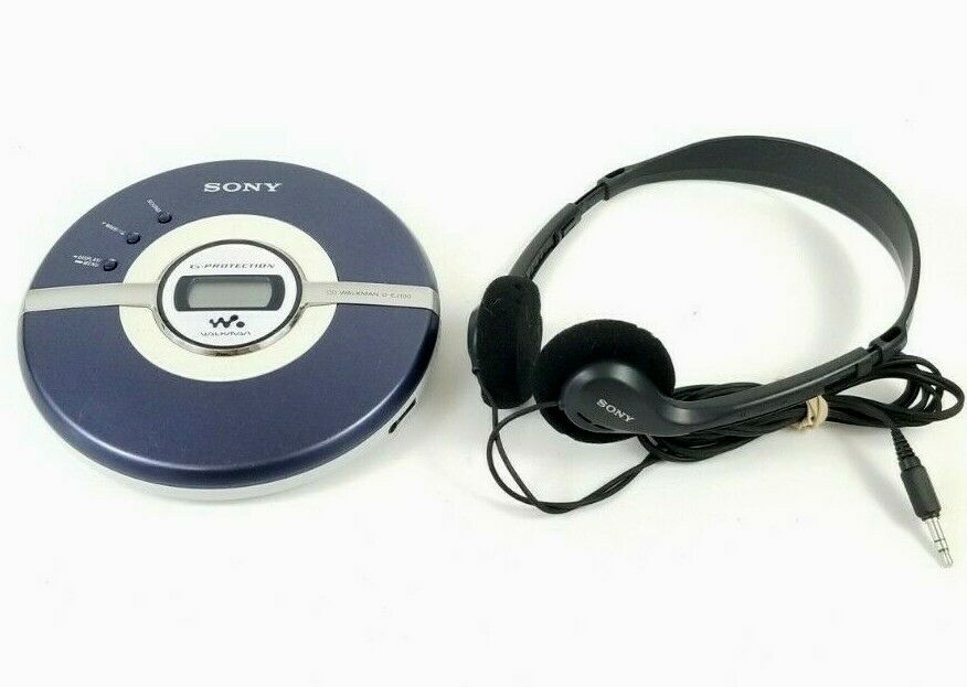 Sony Walkman CD Player D-EJ100 with Sony Headphones MDR-007
