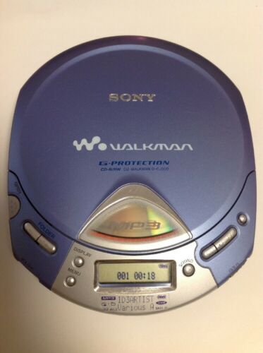 SONY CD Player Walkman Blue Silver BASS BOOST CD-R/RW D-CJ500 TESTED