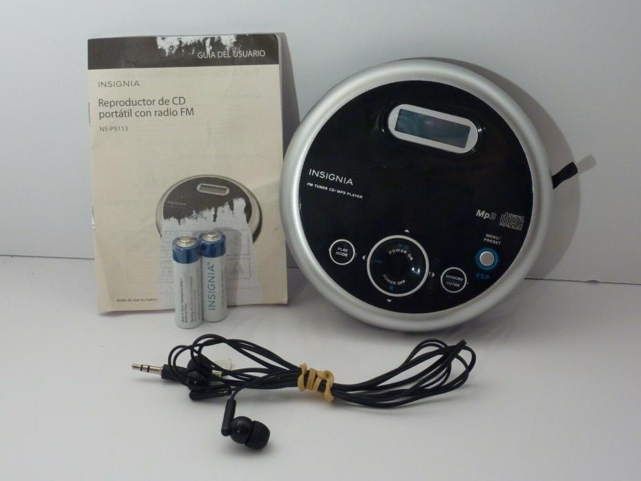 Insignia NS-P5113 Portable CD Player with ORIGINAL Owner's Manual/Batteries