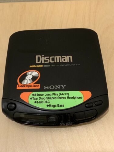 Sony Walkman D-131 CD Discman Black Portable Player Mega Bass Tested And Working