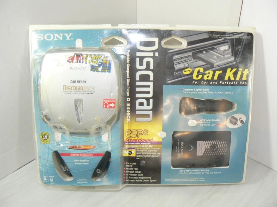 NEW/SEALED SONY D-E446CK CD Discman Portable CD Player ESP2 MEGA BASS w/Car Kit