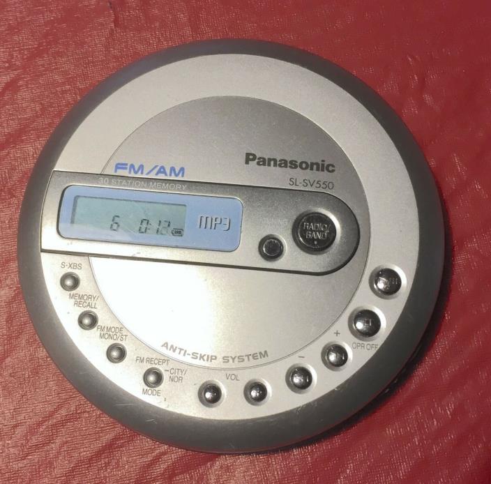 Panasonic SL-SV550 Portable CD Player, Silver, Anti-Skip, AM/FM Radio