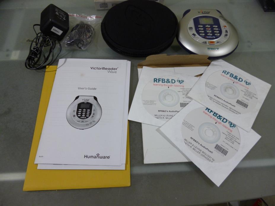 Victor Wave Digital Talking Book Reader MP3 RFB&D CD Humanware w/ box and CDs