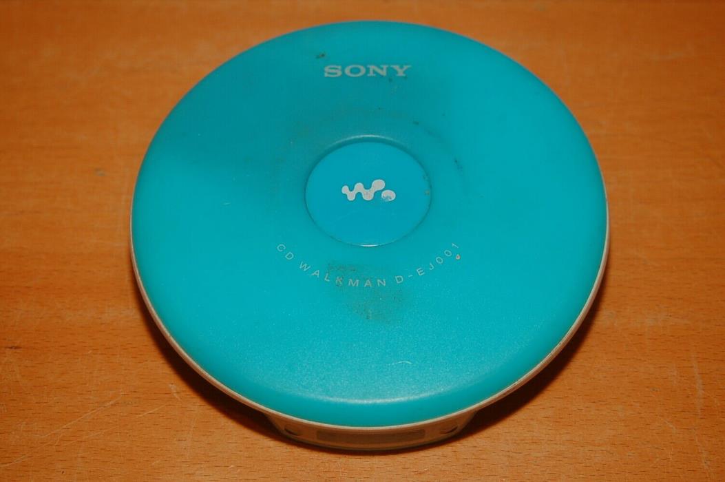 Sony Walkman Portable CD Player D-EJ001 CD-R/RW SKY Blue *LCD screen Problem