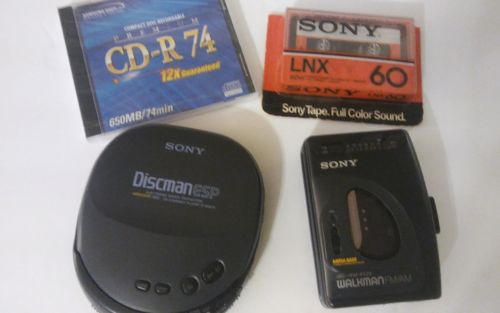 Pair Refurbished Sony Walkman CD Discman ESP Mega Bass Cassette AM FM Bundle