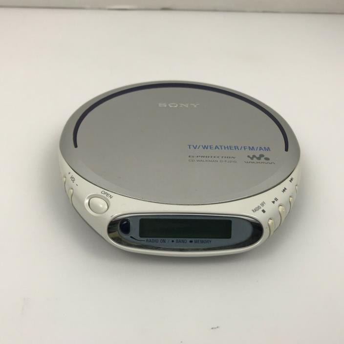Sony CD Walkman D-FJ210 Portable Player AM/FM/Weather Discman *Read Below* 4.G1