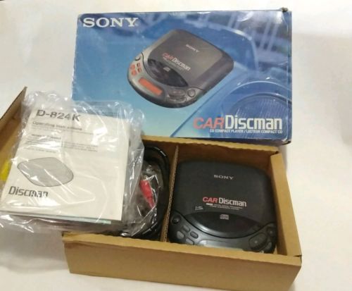 Vintage 1994 Sony Car Discman D-824K In Original Box Tested Working CD Player