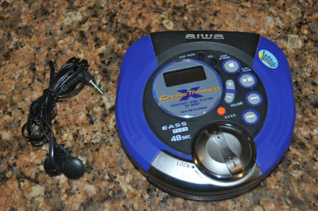 AIWA XP SP911 Portable CD Player Cross Trainer EASS Blue Excellent Tested