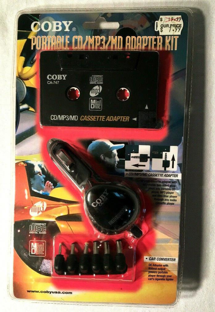 Coby Portable Cd/mp3/md Cassette Adapter Kit Ca-706