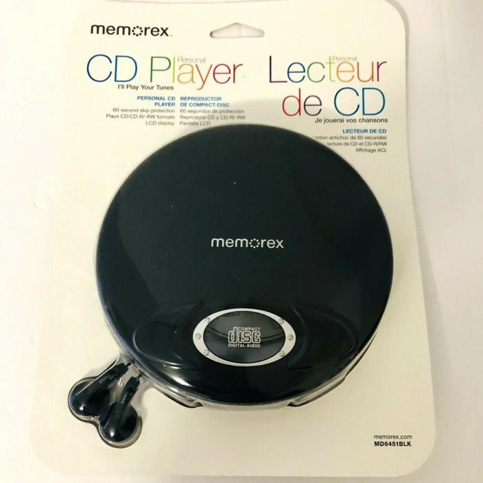 Memorex Personal CD Player LCD Display Ear Buds 60 Sec Skip Protection New
