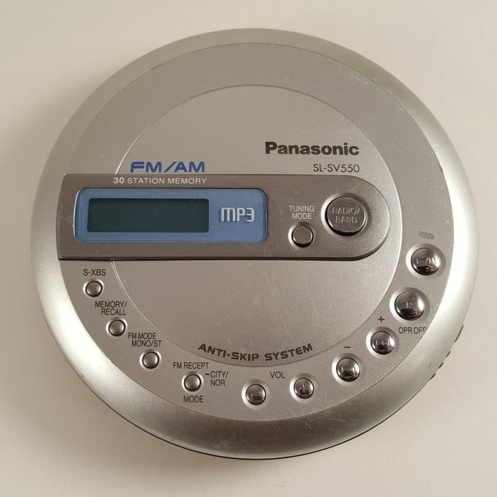 Panasonic SL-SV550 Portable MP3 CD Player FM/AM Radio Anti-Skip TESTED FREE SHIP