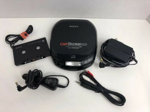 Sony Car Discman ESP D-835K Compact Disc Portable CD Player & Accessories