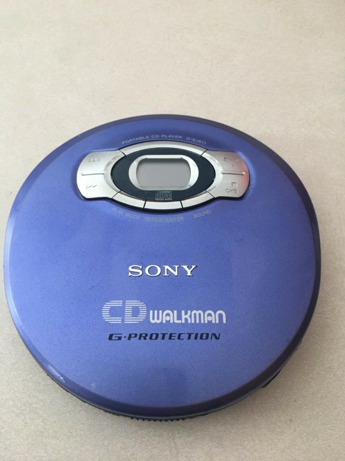 Sony Walkman Portable CD Player G-Protection BLUE Model D-EJ611 - TESTED