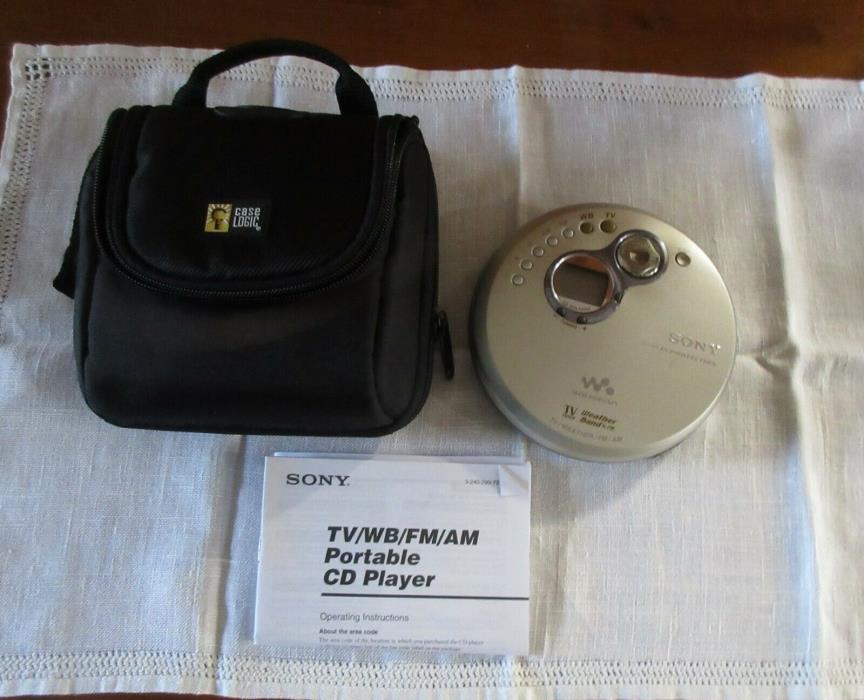 SONY Walkman D-FJ401 CD Player / Case / Tested Working