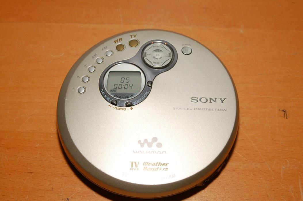 SONY CD Walkman D-FJ405 CD Player with Weather/AM/FM Tuner