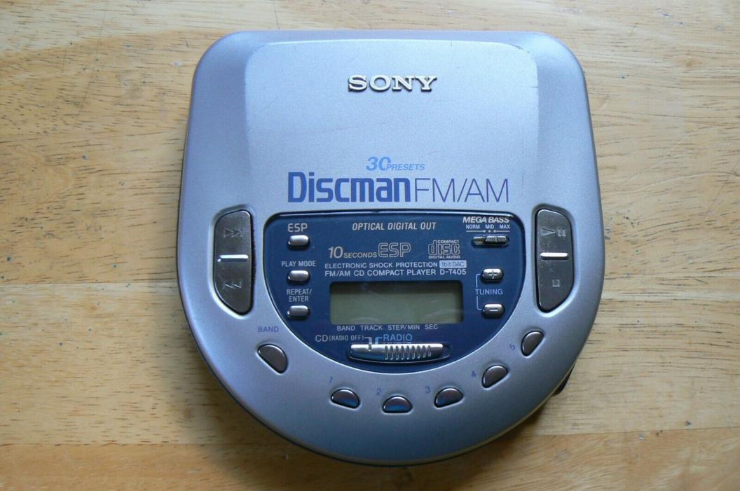 Sony discman D-T405. CD, AM/FM. Optical Out.