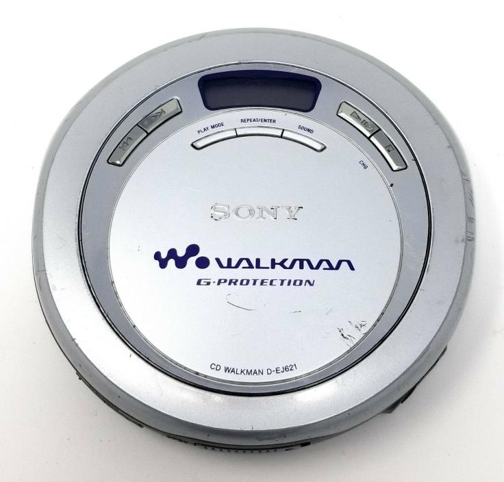Sony CD Walkman Silver D-EJ621 Discman G-Protection Portable Personal Tested VGC