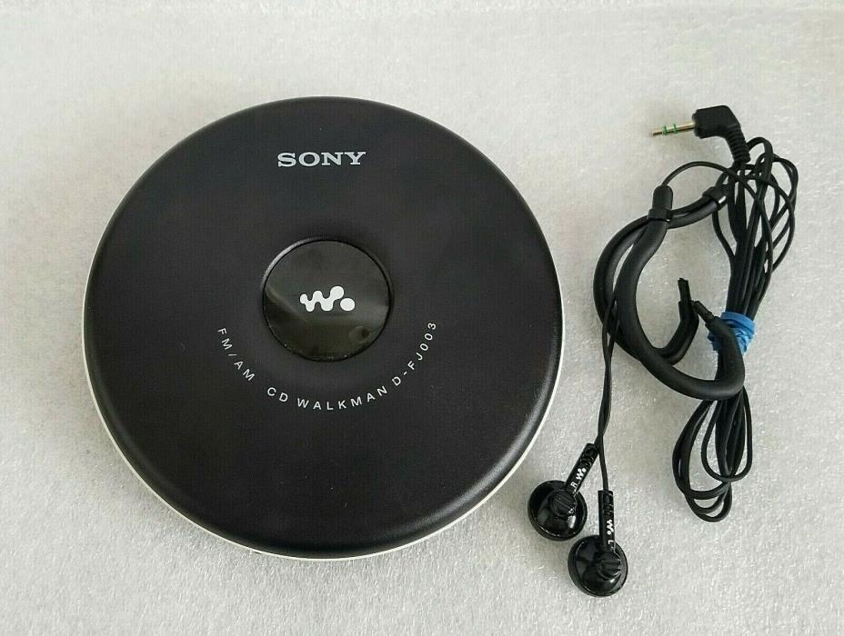 SONY Walkman D-FJ003 Portable CD Player FM/AM Radio Tested Works Pre-owned