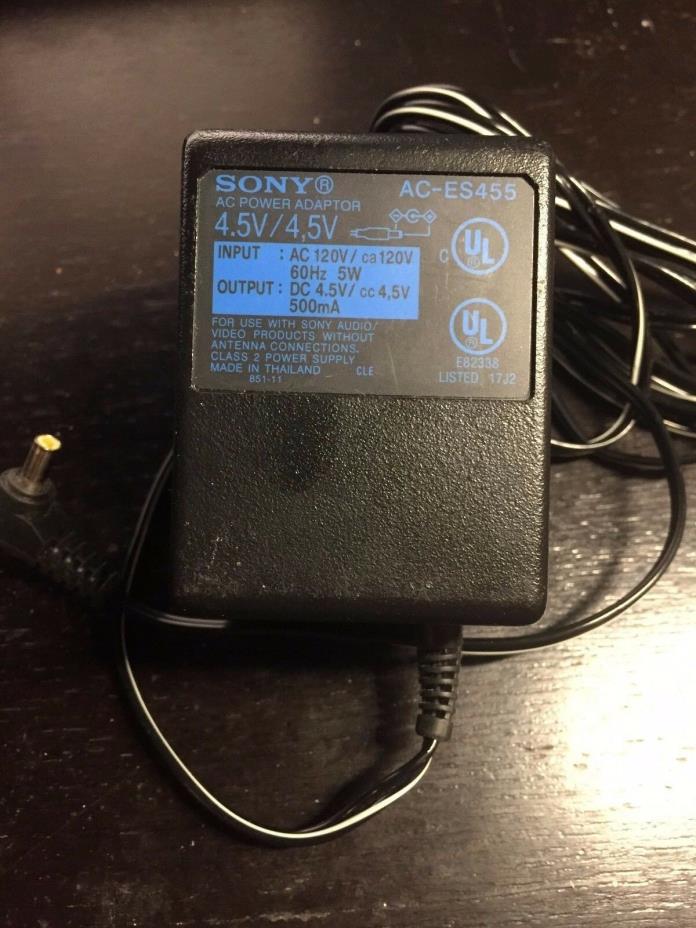 Sony AC-E455 AC Adapter for Portable CD Player Discman 4.5V DC 500mA