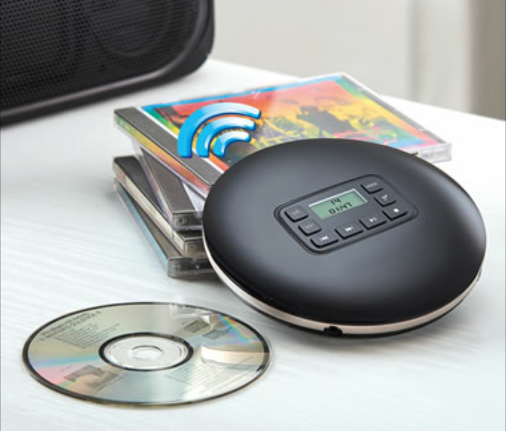 Black Wireless Cordless Portable Bluetooth MP3 CD-R Walkman CD-RW CD Disk Player