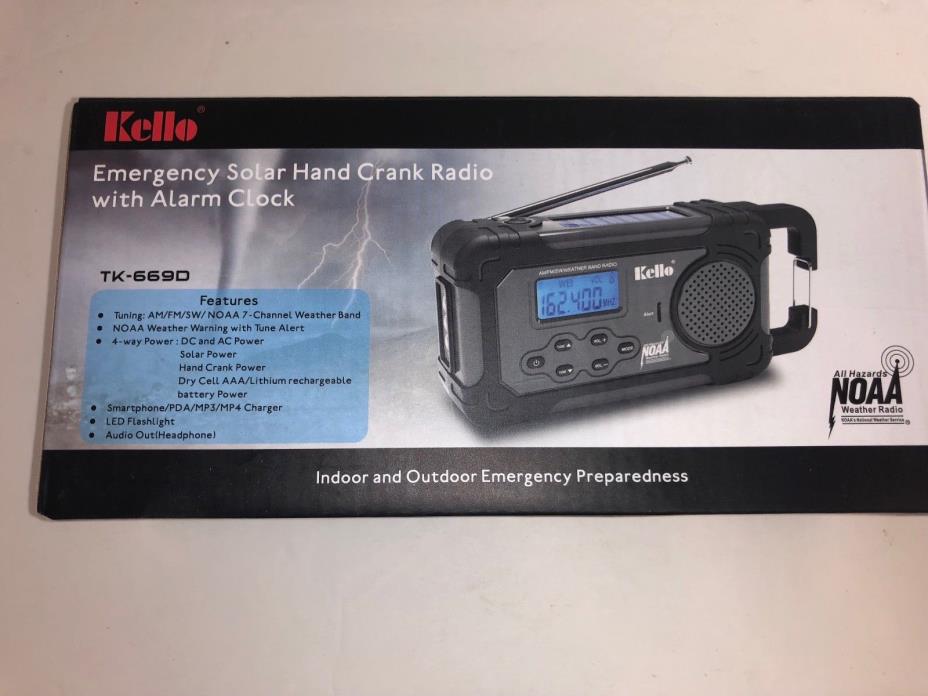 Kello Solar Crank NOAA Weather Radio For Emergency with AM/FM/SW/All Hazard P...