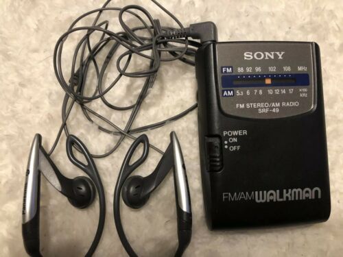 Sony Walkman AM FM Stereo Radio SRF-49 TESTED and WORKING VINTAGE RADIO W/ Clip