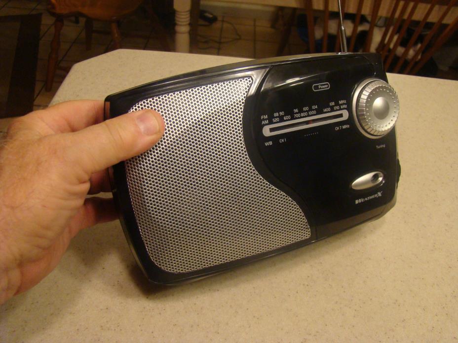 WeatherX Black AM/FM/Weather Band Radio Perfect works nice looks unused