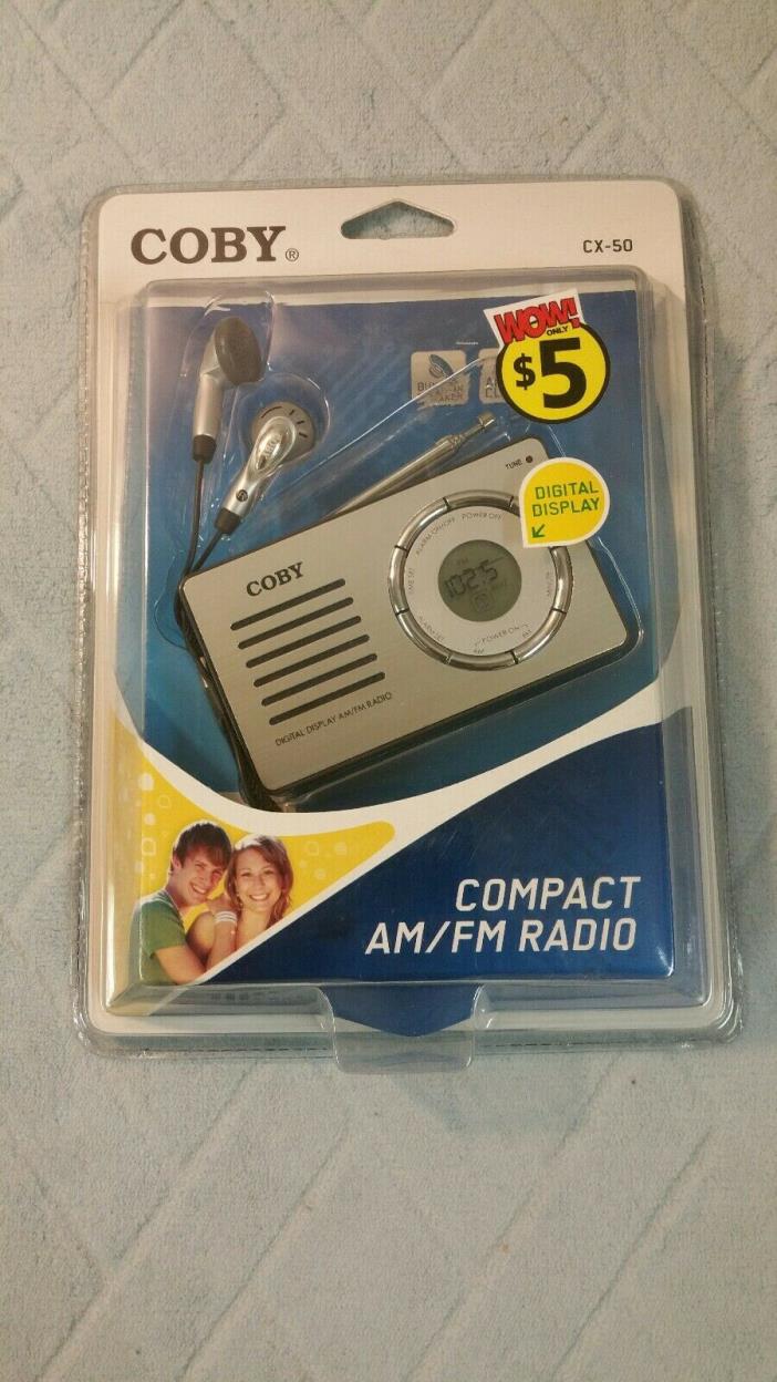 Coby Model CX-50 Pocket AM/FM Radio with Headphones Sealed Pack New Fast Ship